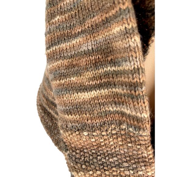 Handmade Knit Cardigan Womens M L Brown Wool Country Western Cottage Boho - Picture 3 of 7